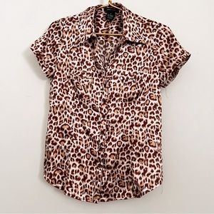 BCBGMaxazria leopard print blouse